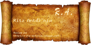 Ritz Antónia névjegykártya